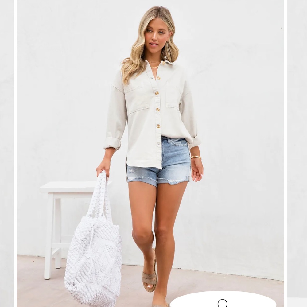 Cotton Utility Button Down Jacket